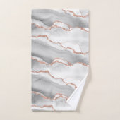 Modern Monogram White Agate Rose Gold Glitzer Badhandtuch Set (Handtuch)