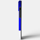 Modern Monogram White Blue Schlicht Case-Mate iPhone Hülle (Rückseite / Links)