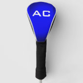 Modern Monogram White Blue Schlicht Golf Headcover (Vorderseite)