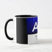 Modern Monogram White Blue Schlicht Tasse (Links)