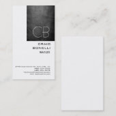 Modern Monogram White Chalkboard Business Card Visitenkarte (Vorne/Hinten)
