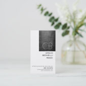 Modern Monogram White Chalkboard Business Card Visitenkarte (Stehend Vorderseite)