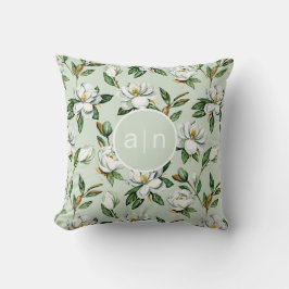 Modern Monogram White Magnolia Kissen