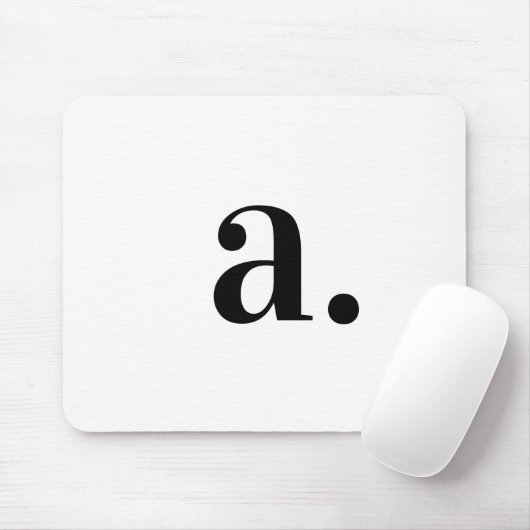 Modern Monogram White Minimalistisch Mousepad (Mit Mouse)