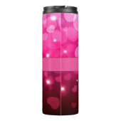 Modern Monogram White Pink Heart Pattern Thermosbecher (Rückseite)