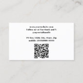 Modern Monogram White Visitenkarte (Rückseite)