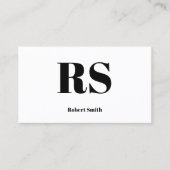 Modern Monogram White Visitenkarte (Vorderseite)