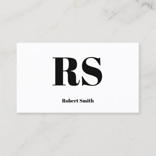 Modern Monogram White Visitenkarte (Vorderseite)