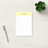 Modern Monogram & White Yellow Daily Post-it Klebezettel (Büro)