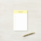 Modern Monogram & White Yellow Daily Post-it Klebezettel (Auf Schreibtisch)
