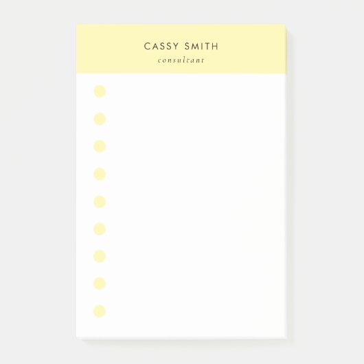 Modern Monogram & White Yellow Daily Post-it Klebezettel (Vorderseite)