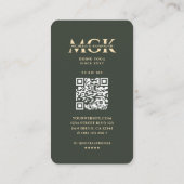 Modern Monogram Yoga Instructor Green Gold Mandala Visitenkarte (Rückseite)