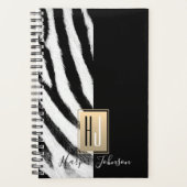 Modern Monogram Zebra Print Planer (Vorderseite)