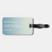 Modern Monogramm Anfangsname Aquamarin Aqua Gradie Gepäckanhänger (Rückseite horizontal)