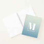 Modern Monogramm Anfangsname Aquamarin Aqua Gradie Notizblock (Innenseite)