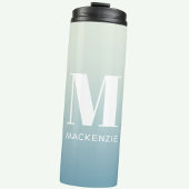 Modern Monogramm Anfangsname Aquamarin Aqua Gradie Thermosbecher