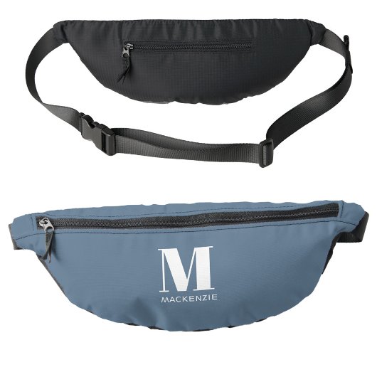 Modern Monogramm Anfangsname Dusty Blue Bauchtasche