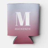 Modern Monogramm Anfangsname Pink Blue Gradient Dosenkühler (Vorderseite)