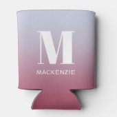 Modern Monogramm Anfangsname Pink Blue Gradient Dosenkühler (Rückseite)