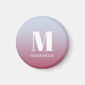 Modern Monogramm Anfangsname Pink Blue Gradient Magnet (Vorne)
