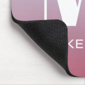 Modern Monogramm Anfangsname Pink Blue Gradient Mousepad (Ecke)