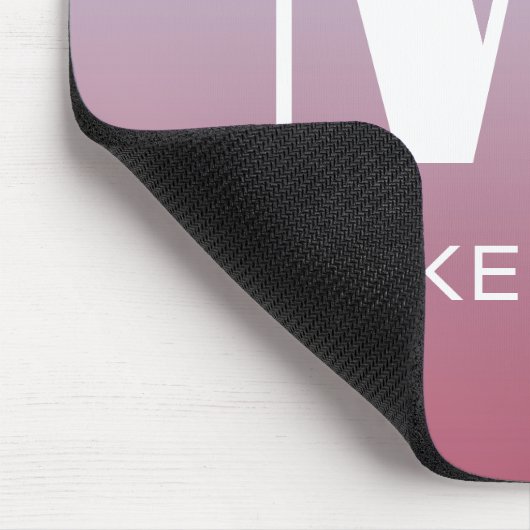 Modern Monogramm Anfangsname Pink Blue Gradient Mousepad (Ecke)