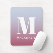 Modern Monogramm Anfangsname Pink Blue Gradient Mousepad (Mit Mouse)