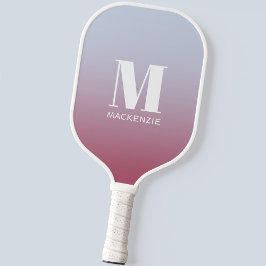Modern Monogramm Anfangsname Pink Blue Gradient Pickleball Schläger