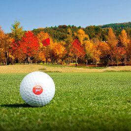 Modern monogramm Buchstabe P orangefarbenes Korall Golfball