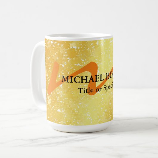 Modern monogramm erste berufliche Goldfarbe Kaffeetasse (Vorderseite Links)