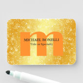 Modern monogramm erste berufliche Goldfarbe Namensschild (Beispiel)