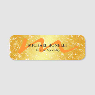 Modern monogramm erste berufliche Goldfarbe Namensschild