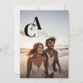 Modern, Monogramm, Foto, QR-Code Einladung (Vorderseite)