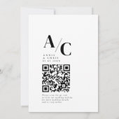Modern, Monogramm, Foto, QR-Code Einladung (Rückseite)