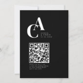 Modern, Monogramm, Foto, QR-Code Einladung (Rückseite)