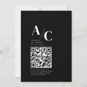 Modern, Monogramm, Foto, QR-Code Einladung (Rückseite)