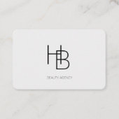 Modern, Monogramm, grau Visitenkarte (Vorderseite)