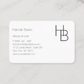 Modern, Monogramm, grau Visitenkarte (Rückseite)