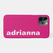 Modern Monogramm Hot Pink Case-Mate iPhone Hülle (Rückseite (Horizontal))