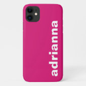 Modern Monogramm Hot Pink Case-Mate iPhone Hülle (Rückseite)
