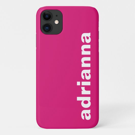 Modern Monogramm Hot Pink Case-Mate iPhone Hülle (Rückseite)