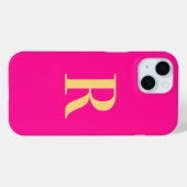 Modern Monogramm Hot Pink Case-Mate iPhone Hülle (Rückseite (Horizontal))