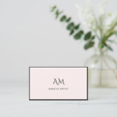 Modern, monogramm, Lightpink Business Card Visitenkarte (Stehend Vorderseite)