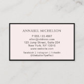 Modern, monogramm, Lightpink Business Card Visitenkarte (Rückseite)