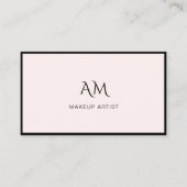 Modern, monogramm, Lightpink Business Card Visitenkarte (Vorderseite)