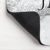 Modern, Monogramm, Salon, Glitzer (Imitat) Mousepad (Ecke)
