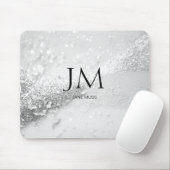 Modern, Monogramm, Salon, Glitzer (Imitat) Mousepad (Mit Mouse)