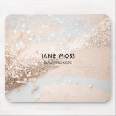 Modern, Monogramm, Salon, Glitzer (Imitat) Mousepad (Vorne)
