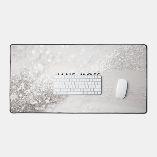 Modern, Monogramm, Salon, Glitzer (Imitat) Schreibtischunterlage (Tastatur & Maus)