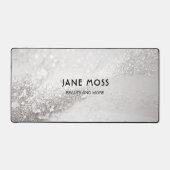 Modern, Monogramm, Salon, Glitzer (Imitat) Schreibtischunterlage (Vorderseite)